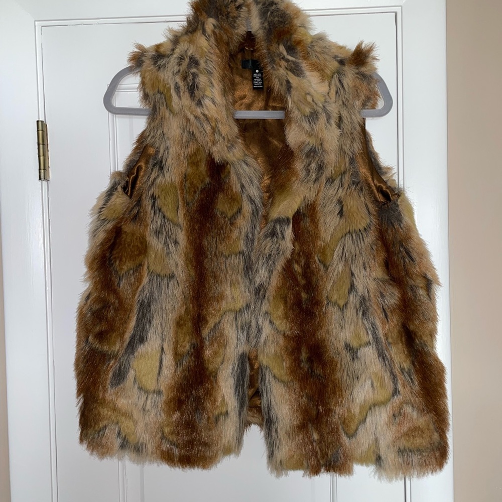 Aqua Brown Fur vest